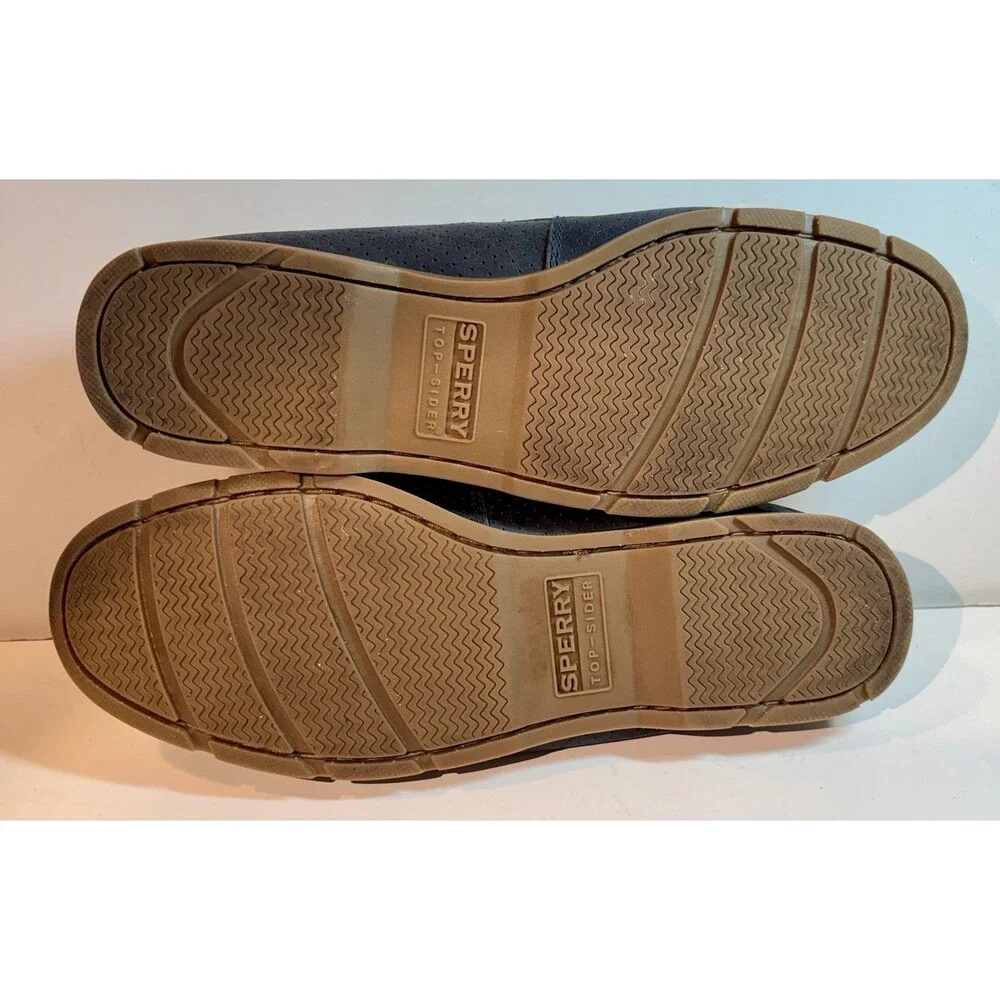 Sperry Leeward 2-Eye Perf Navy Men's Boat Shoes Size 11 Lightly Worn